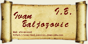 Ivan Baljozović vizit kartica